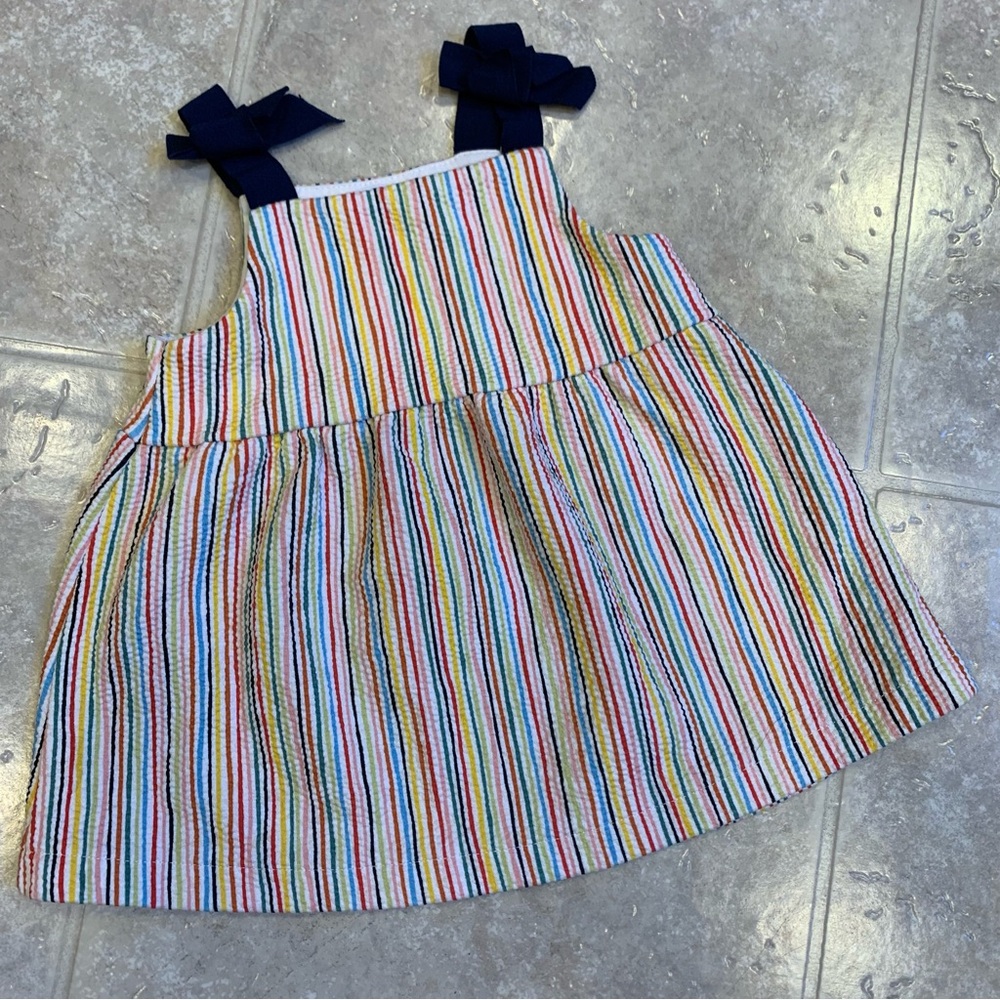 Baby Girl Zara Rainbow Striped Dress Size 6-9M